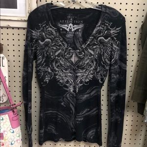 Affliction long sleeve thermal tee